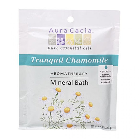 4/$12 💥 NEW Aura Cacia Tranquil Chamomile Mineral Bath 2.5oz Pouches (707) - Picture 1 of 3